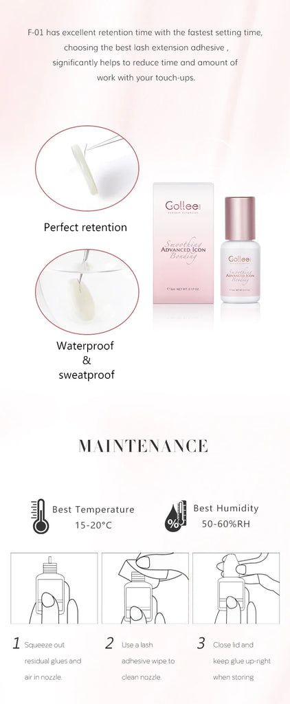 Gollee 10/12PCS Lash Glue Jelly Powder Glue 5ml Eyelash Extension Supplie Makeup Tools Bonder accelerator Lash Super Bonder Lash