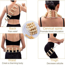 Load image into Gallery viewer, Wood Back Massage Roller Rope, Wood Therapy Cellulite Massage Tools, Self Massage Tools for Neck Leg Back Pain Relief Body Care