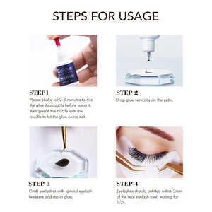 Gollee Glue for Eyelash Extensions 5PCS 5ML Ethanol Primer Cleaning Lash Extension Supplies Lash Glue Super Bonder Makeup Tools