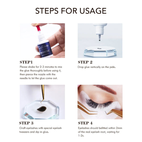 Gollee Glue for Eyelash Extensions 5PCS 5ML Ethanol Primer Cleaning Lash Extension Supplies Lash Glue Super Bonder Makeup Tools