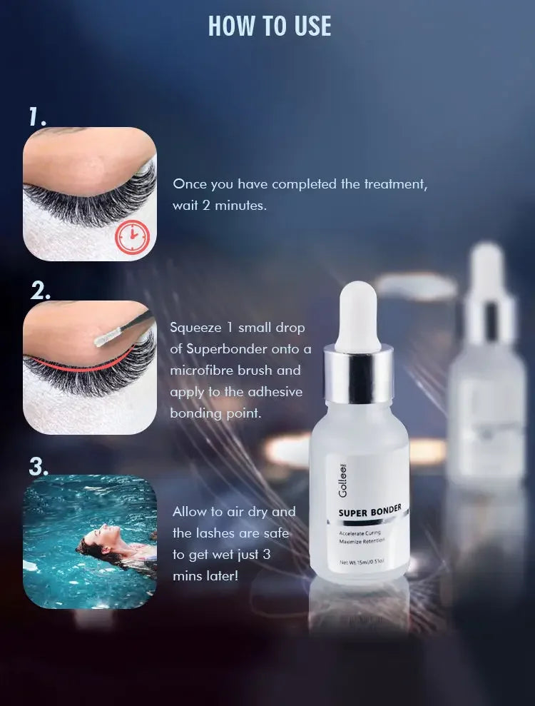 Gollee 10/12PCS Lash Glue Jelly Powder Glue 5ml Eyelash Extension Supplie Makeup Tools Bonder accelerator Lash Super Bonder Lash