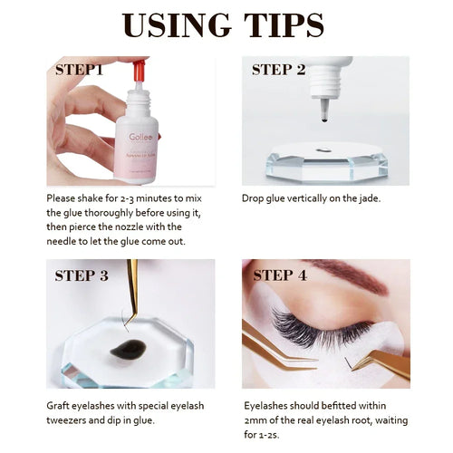 Gollee 10/12PCS Lash Glue Jelly Powder Glue 5ml Eyelash Extension Supplie Makeup Tools Bonder accelerator Lash Super Bonder Lash