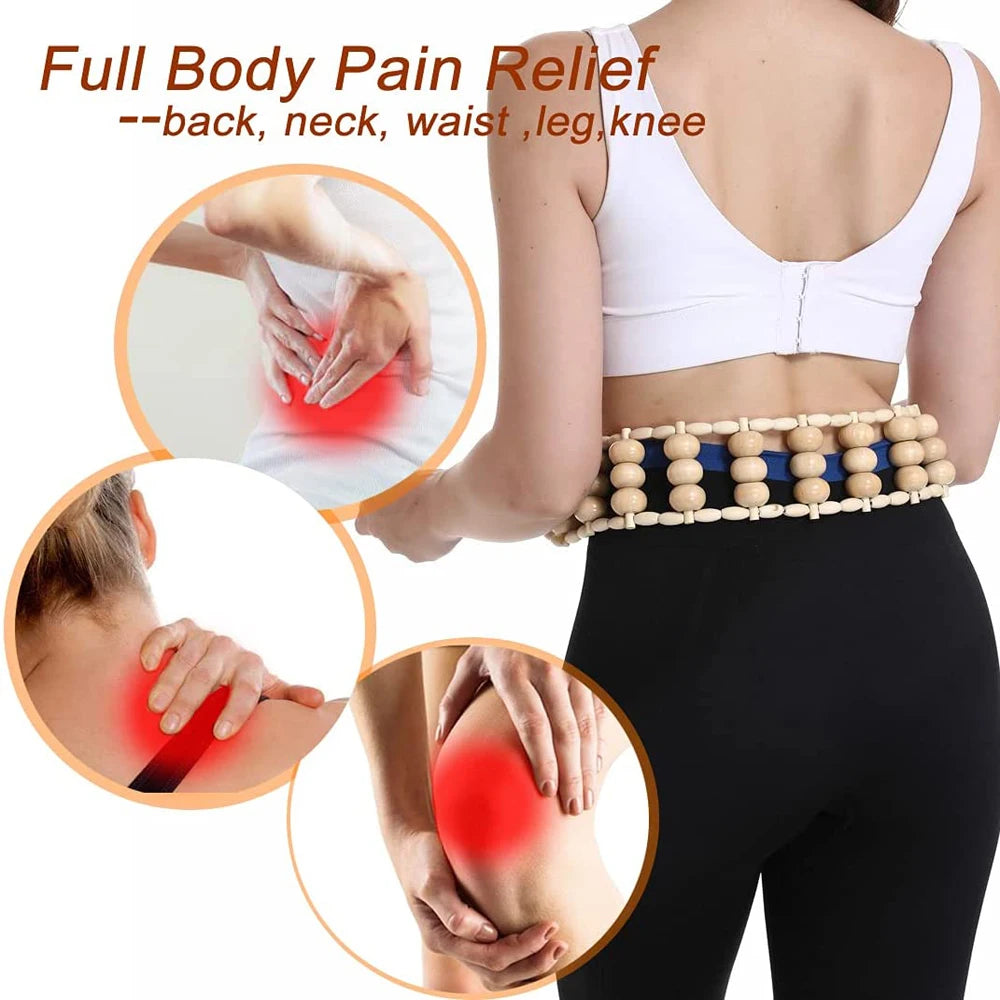 Wood Back Massage Roller Rope, Wood Therapy Cellulite Massage Tools, Self Massage Tools for Neck Leg Back Pain Relief Body Care