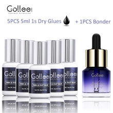 Load image into Gallery viewer, Gollee Glue for Eyelash Extensions 5PCS 5ML Ethanol Primer Cleaning Lash Extension Supplies Lash Glue Super Bonder Makeup Tools