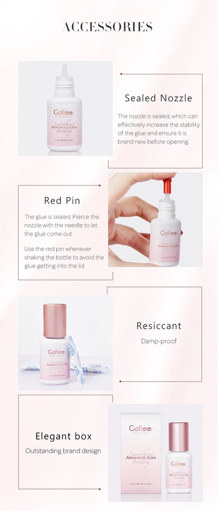 Gollee 10/12PCS Lash Glue Jelly Powder Glue 5ml Eyelash Extension Supplie Makeup Tools Bonder accelerator Lash Super Bonder Lash