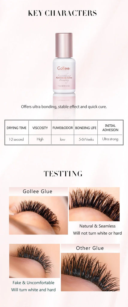 Gollee 10/12PCS Lash Glue Jelly Powder Glue 5ml Eyelash Extension Supplie Makeup Tools Bonder accelerator Lash Super Bonder Lash