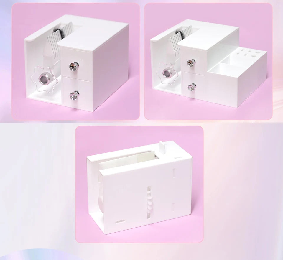 Self Fanning Lash Extension Making Machine Easy Volum Fan False Eyelash Separator Root Splitter Machine with Drawer Makeup Tools