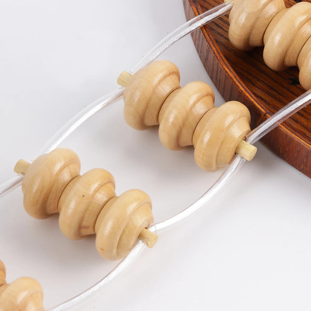 Wood Back Massage Roller Rope, Wood Therapy Cellulite Massage Tools, Self Massage Tools for Neck Leg Back Pain Relief Body Care