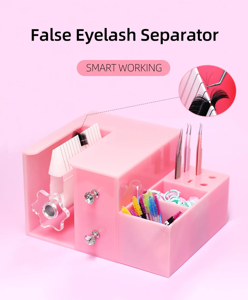 Self Fanning Lash Extension Making Machine Easy Volum Fan False Eyelash Separator Root Splitter Machine with Drawer Makeup Tools