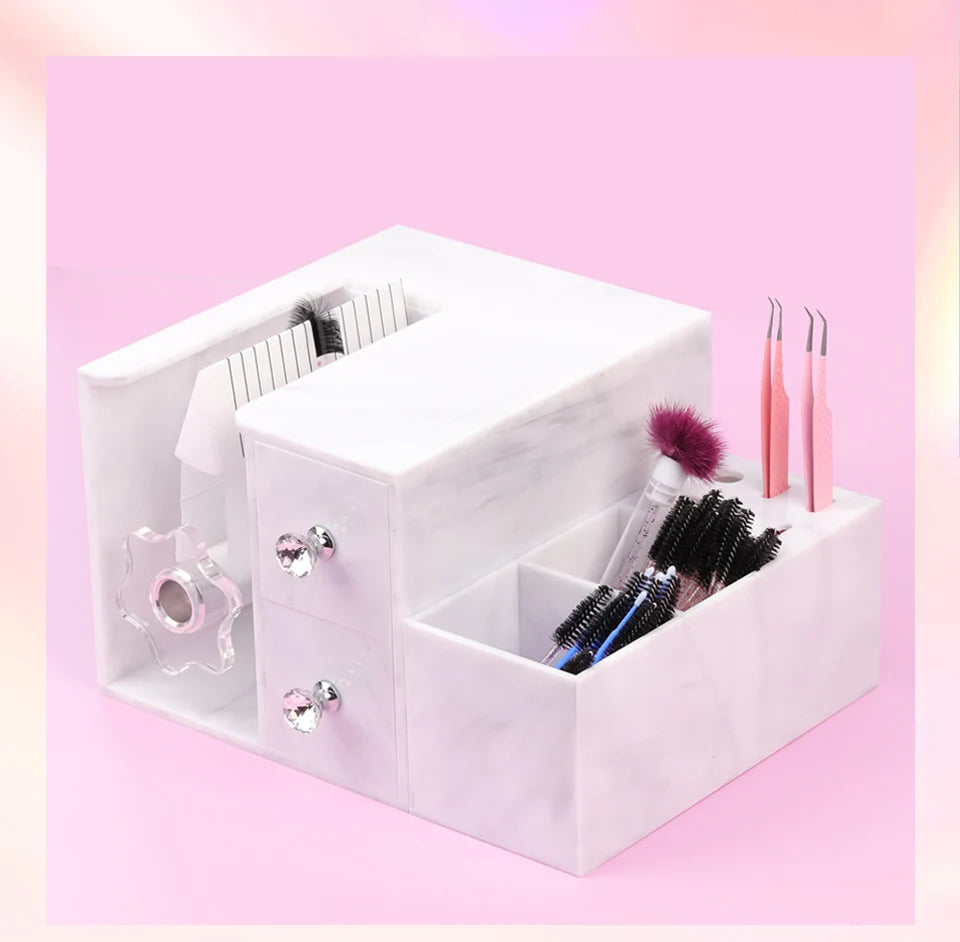 Self Fanning Lash Extension Making Machine Easy Volum Fan False Eyelash Separator Root Splitter Machine with Drawer Makeup Tools
