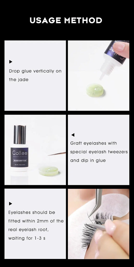 Gollee Glue for Eyelash Extensions 5PCS 5ML Ethanol Primer Cleaning Lash Extension Supplies Lash Glue Super Bonder Makeup Tools