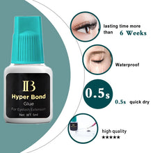 Load image into Gallery viewer, 10 Bottles IBeauty Hyper Bond Cyan Cap 5ml 0.5Sec for Eyelash Extensions Glue Makeup Tools Korea Beauty Health Shop Quick Drying