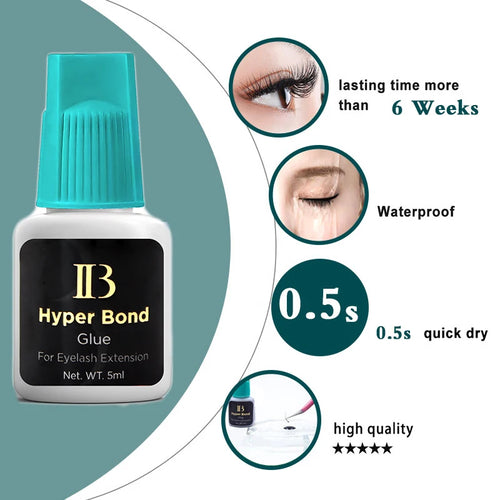 10 Bottles IBeauty Hyper Bond Cyan Cap 5ml 0.5Sec for Eyelash Extensions Glue Makeup Tools Korea Beauty Health Shop Quick Drying
