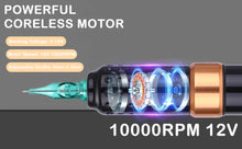 Load image into Gallery viewer, New Complete Tattoo Machine Kit Rotary Tattoo Pen Set with Power Supply Cartridge Needles Ink Makeup Tools for Tattoo Beginners